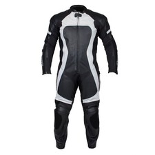 RKSports Femmes Et Enfants Une Pièce Cuir Noir Blanc Combinaison De Moto