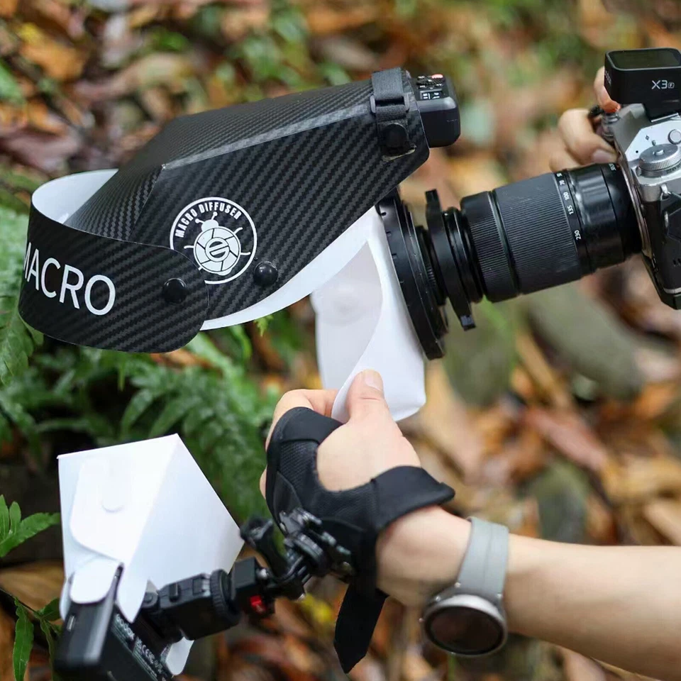 MF12 Dos Cabezales Macro Flash Luz Compacta Macro Herradura Cubierta Macro USHe Foto 4 de 4