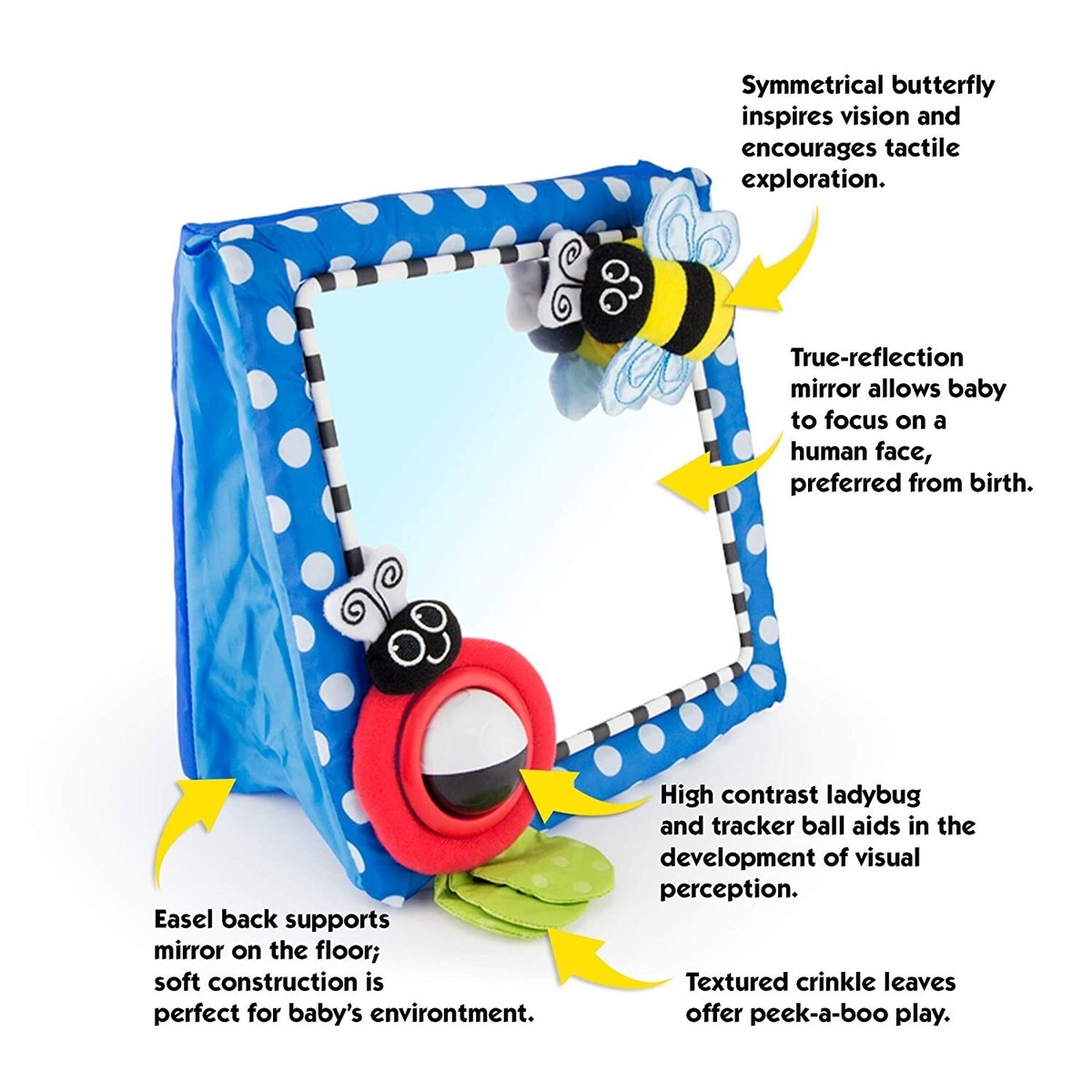 *NEW* SASSY Tummy Time Floor Mirror Developmental Baby Toy