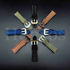22 24 26 MM Canvas Stitch Calf Leather Watch Band Strap Fits for Panerai Buckle