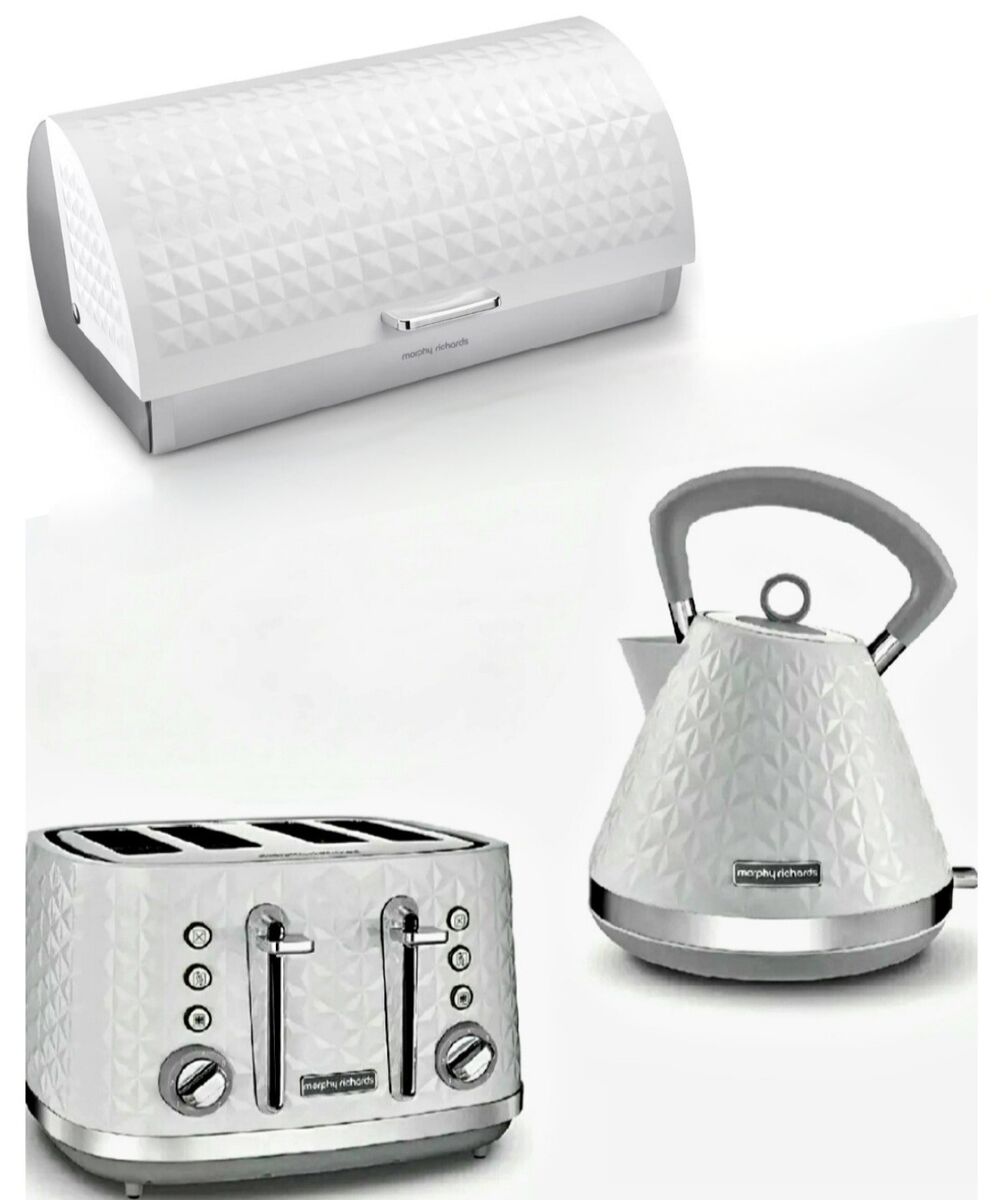 White Morphy Richards Vector Set Four Slice Toaster Jug Kettle and