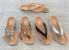 Ladies Ella Hazel Toe Post Thong Flip Flops Comfy Footbed Summer Sandals