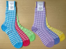 Richard James Savile Row Finest Cotton Socks Check patterns in Wonderful Bold...
