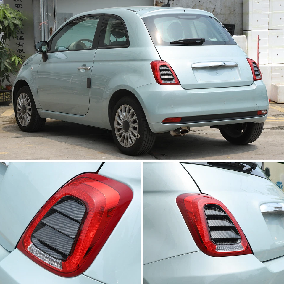 ABS Carbon Rear Tail Light Louvres Cover Trim For Fiat 500 Abarth 595 695 2016+ - image 4 of 4