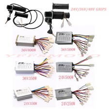 24V 36V 48V Motor Controller Throttle Grips w/Key for E-bike Scooter GoCart Golf