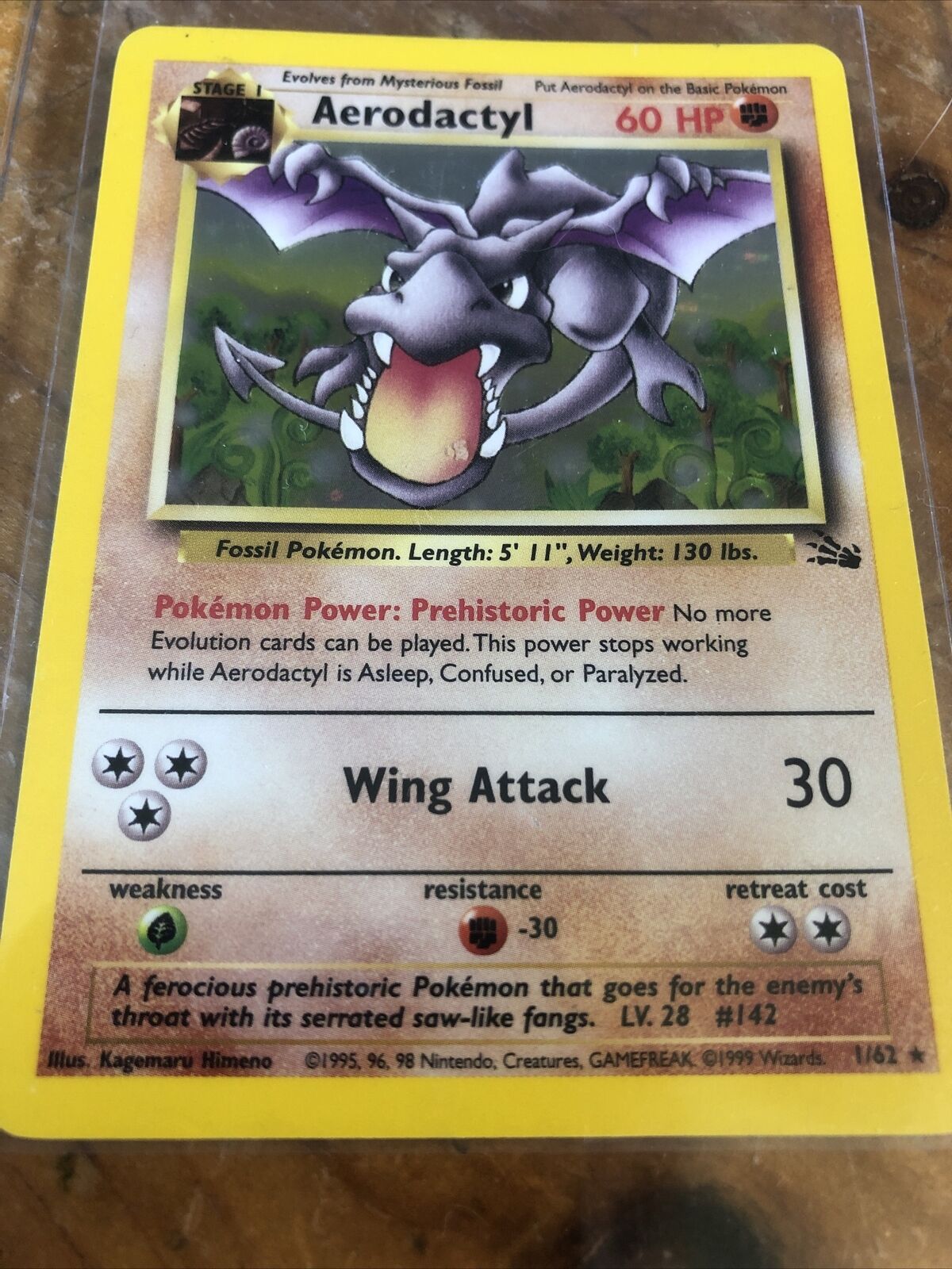 Fossil Aerodactyl Holo 1/62 CGC 6.5 - Subgrades