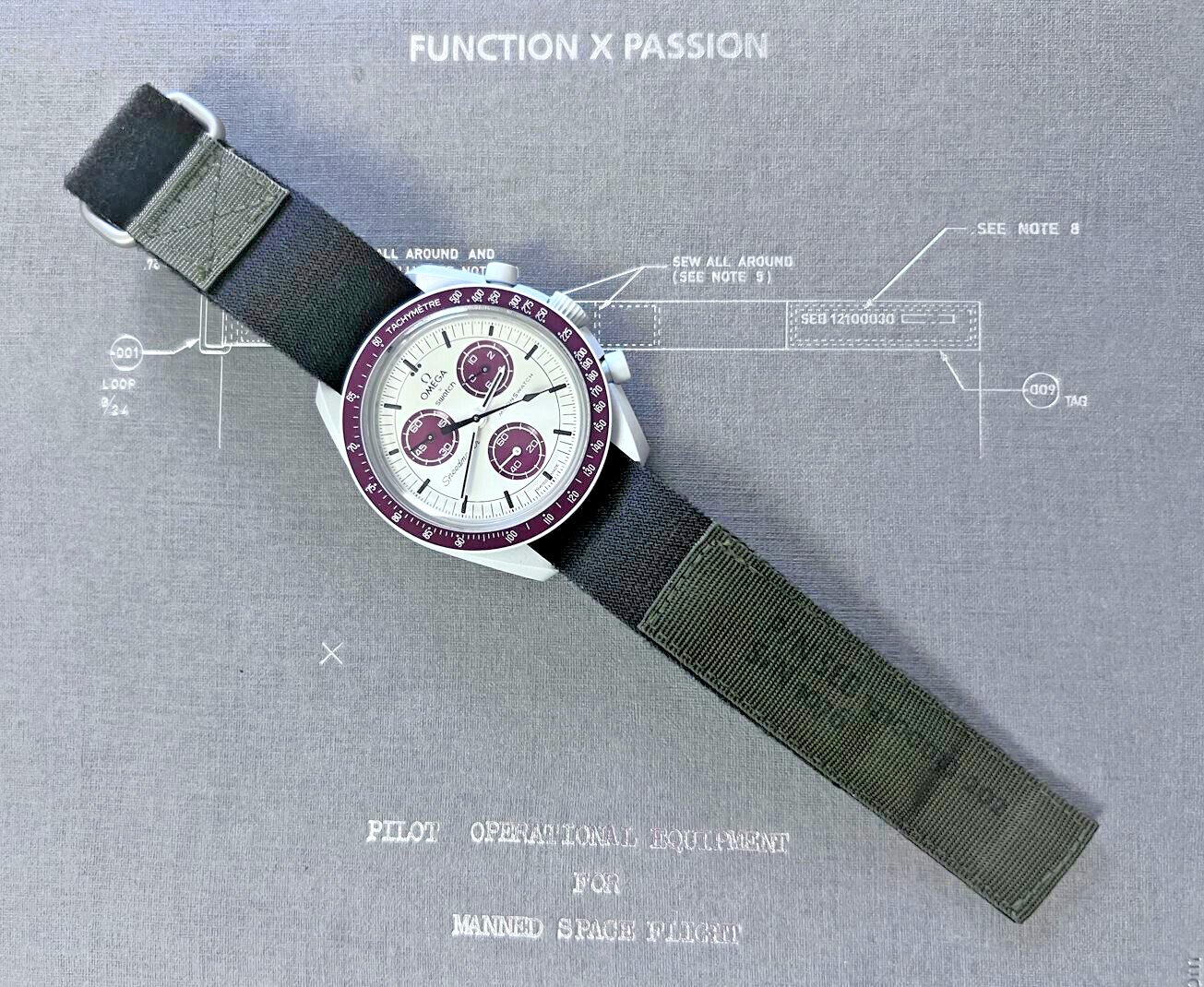 SpacePilot NASA - Uhrband passend für Omega Speedmaster Moonwatch I MoonSwatch