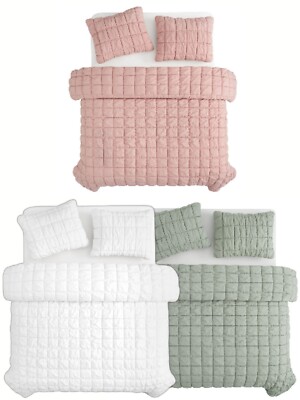 BHF Laurel 3-piece Puff Revers Comforter Set, King 1796188 Multi Colors 102''x92''