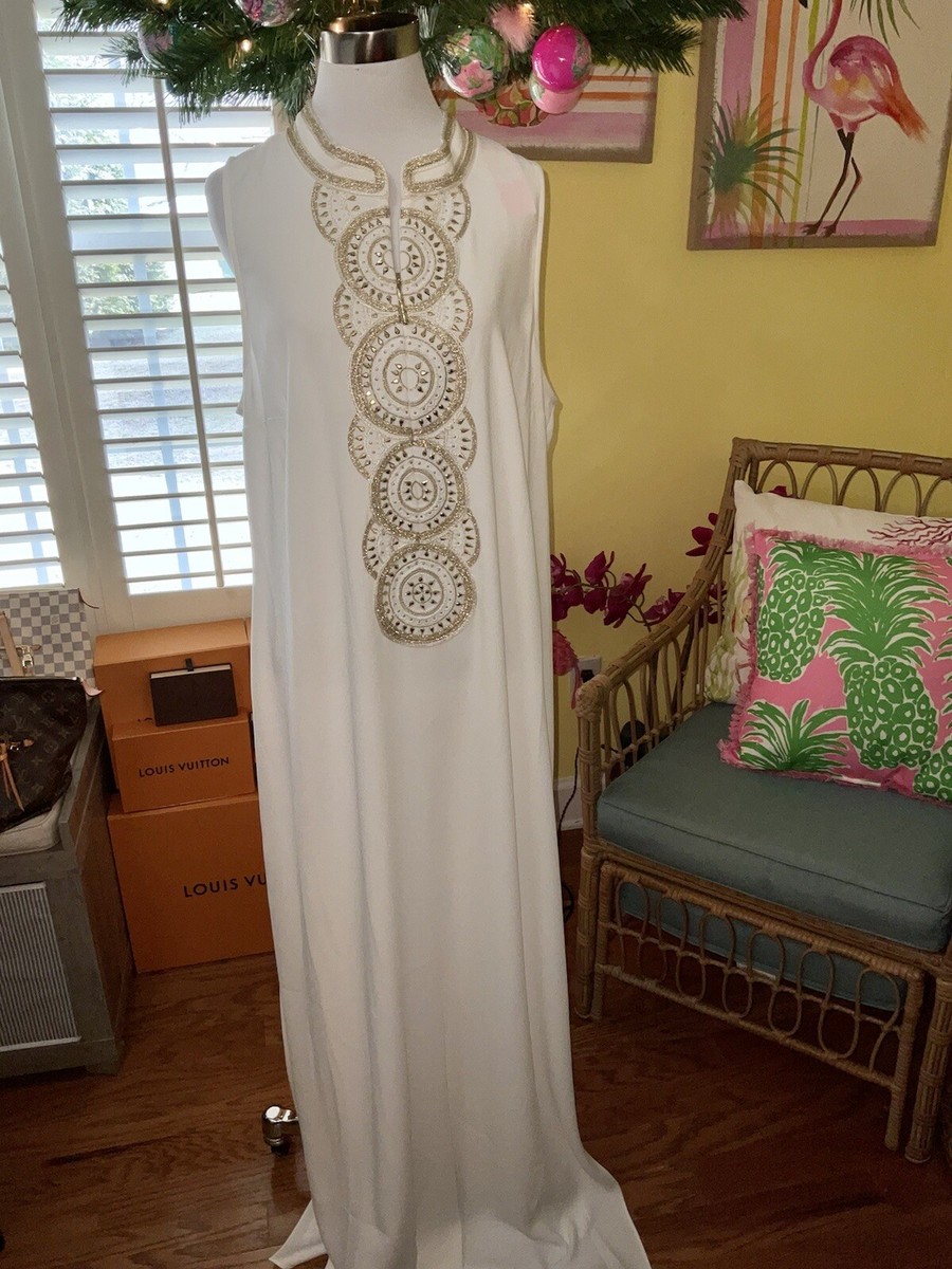 Lilly Pulitzer NWT Jane Maxi Dress Resort White $298 Size 16