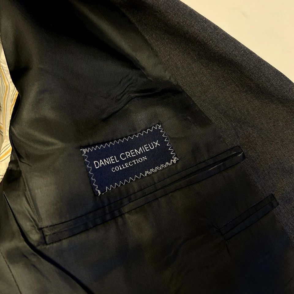 Abrigo deportivo gris para hombre Loro Piana Italia Daniel Cremieux chaqueta lana cena blazer Foto 3 de 4