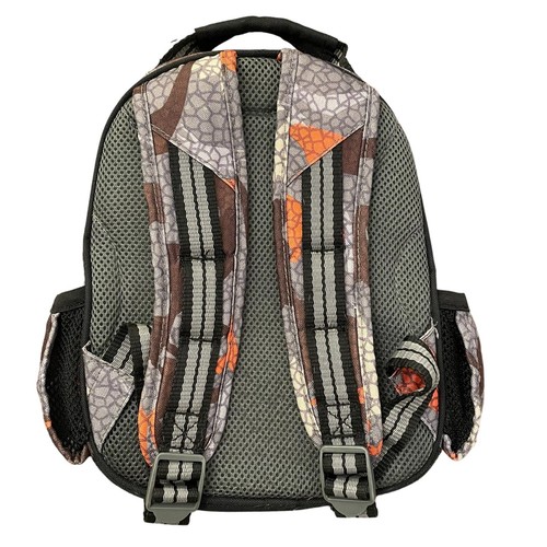 Pottery Barn Kids Mini Backpack Reptile Dinosaur Scales Gray Orange 12”x10” - Picture 2 of 7