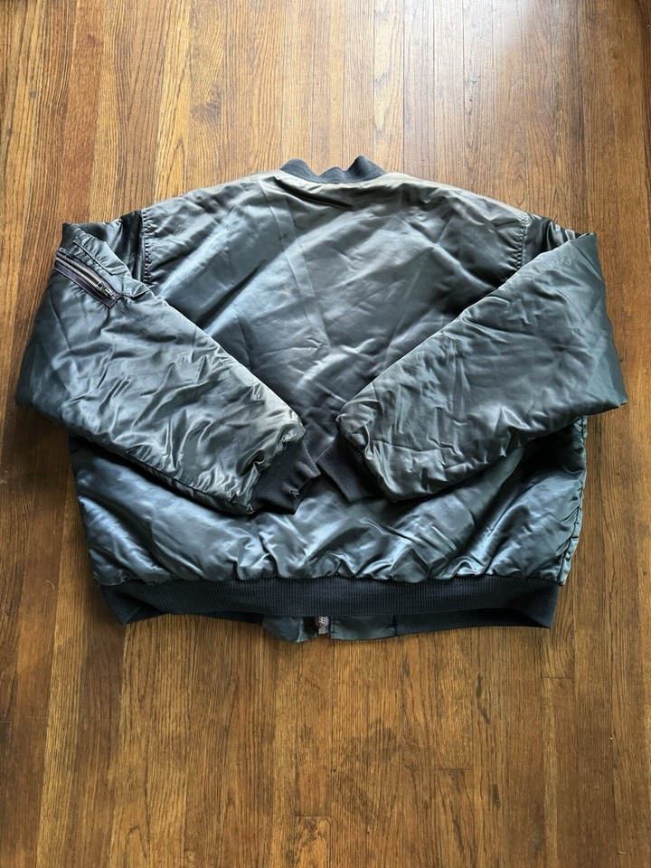 Vintage 80s Concord Military Jacket Mens Xl USA Olive Orange Emar