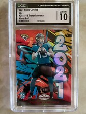 2021 Trevor Lawrence Panini Certified Graffiti Mirror Red /99 RC CGC GEM MINT 10