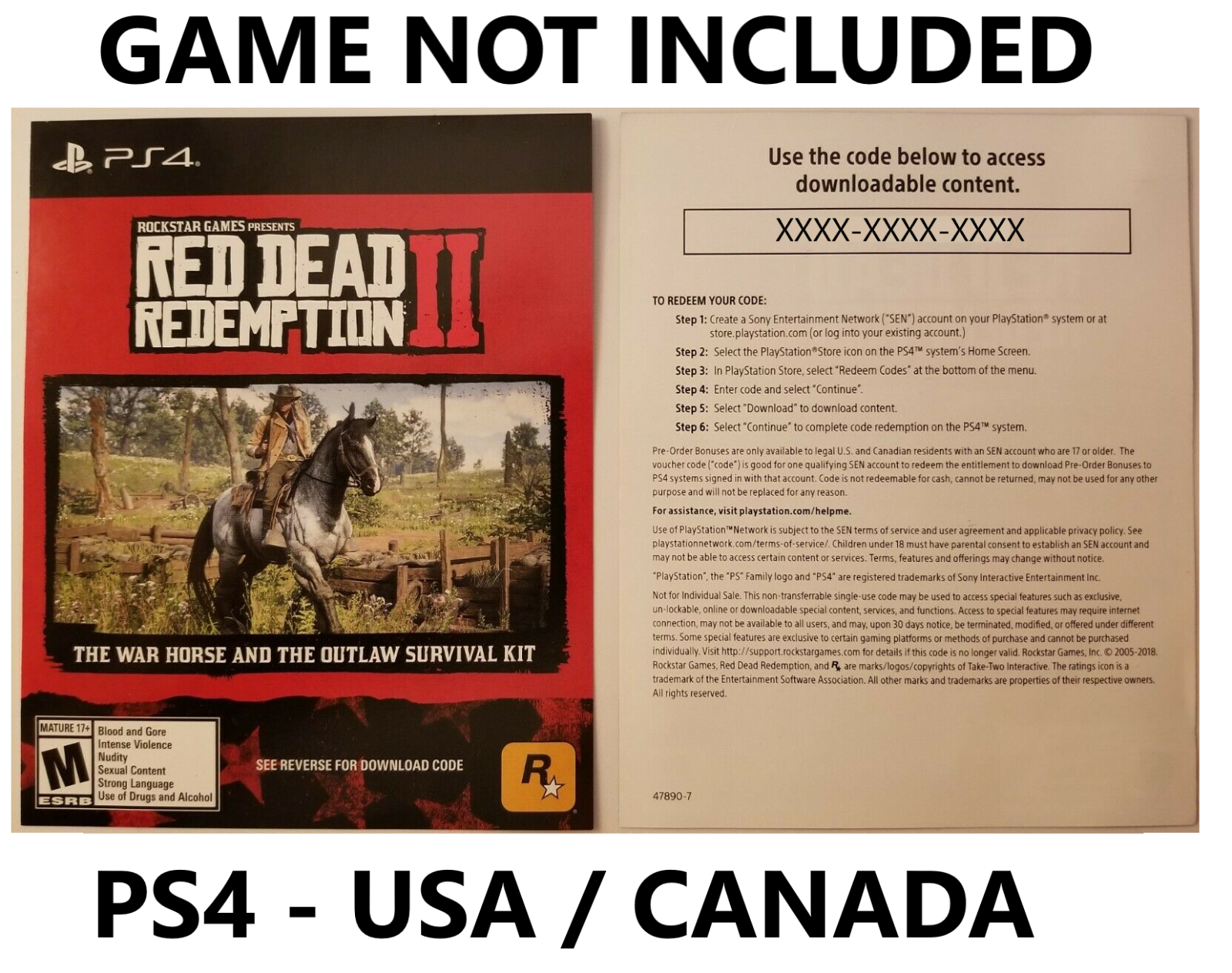 Red Dead Redemption II 2 DLC PS4 PS5 PLAYSTATION War Horse Outlaw