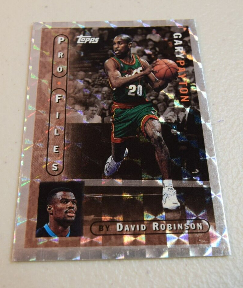1996-97 96-97 Topps Pro Files Gary Payton Insert By David Robinson 