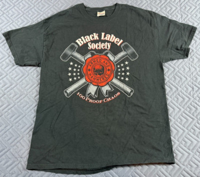VINTAGE BLACK LABEL SOCIETY 100 PROOF CHAOS Y2K ADULT MENS XL BLACK