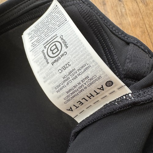 Athleta Swimwear Top Bra Cup Halter Tankini Strappy Fluid NWT Size 32B/C Black - Picture 3 of 6