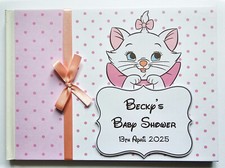 Personalised Aristocats Marie girls birthday / baby shower guest book, gift