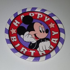 VTG Mickey Mouse Happy Birthday Paper Plates Party Supplies 9" Deep Dish Disney