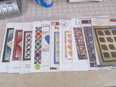 QUILT PATTERNS LOT OF 10 ASSORTED SIZES AND DESIGNERS