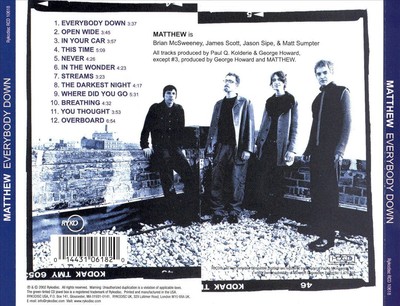 MATTHEW - EVERYBODY DOWN NEW CD