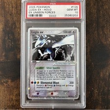 2005 Pokemon Ex Unseen Forces Lugia Ex Holo PSA 10 105/115