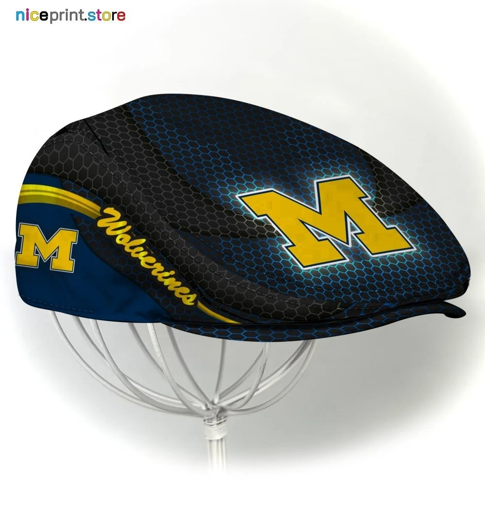 Michigan Team Wolverines Jeff Cap Wolverines Newsboy Cap Golf Cap Driving Hat
