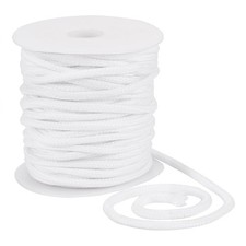 27.34 Yards White Drawstring Rope, 6mm Polycotton Soft Drawstring Cord with P