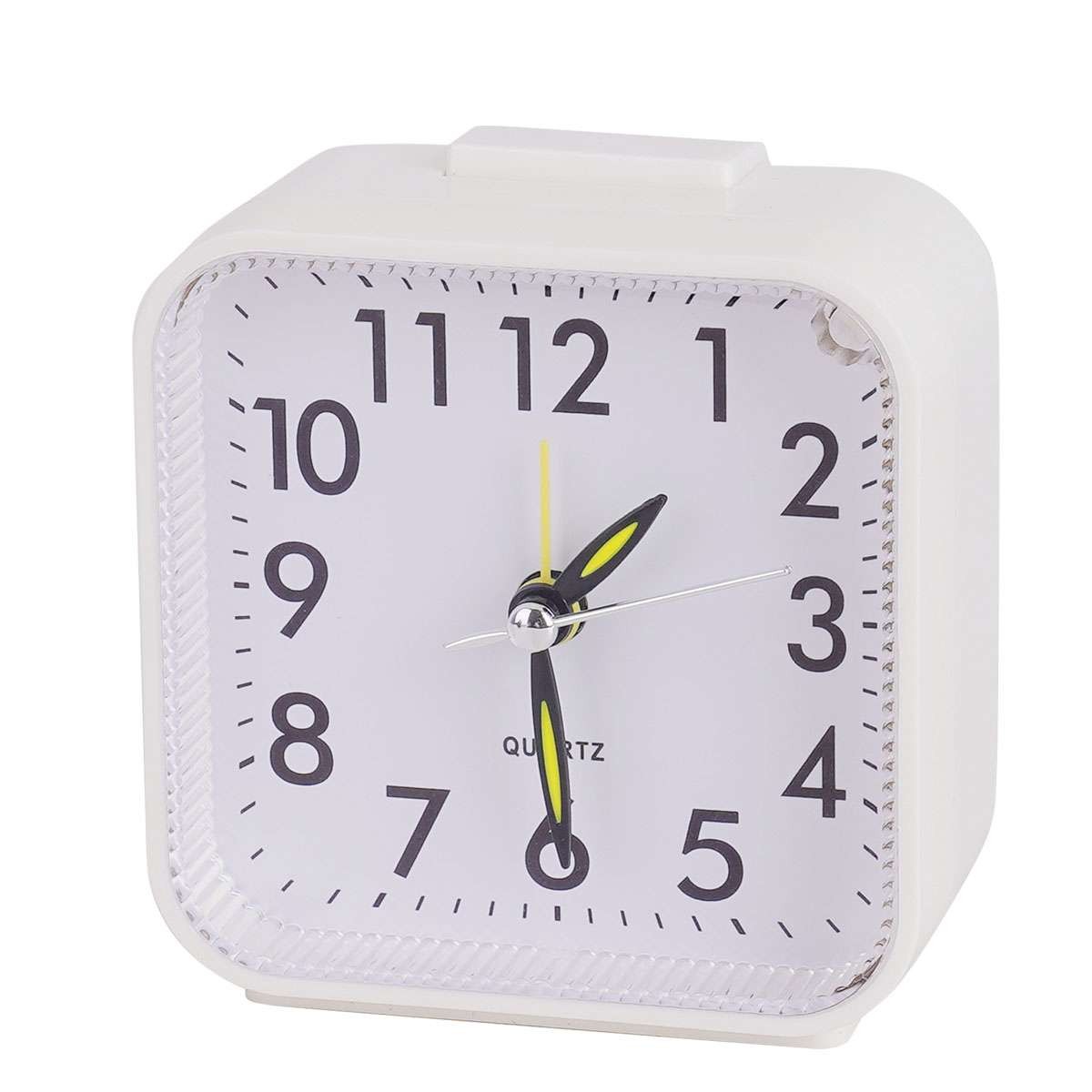 LED Desk Alarm Clock Nightlight Snooze Quiet Non Ticking Battery Powered Bedroom