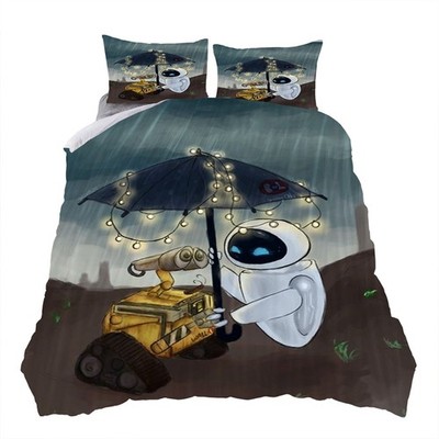 WALL.E Eve Bettwäsche Set-02 Anpassbar Bettbezug135x200 Kissenbezug80x80 Kinder