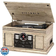 Victrola The Quincy 6-in-1 Bluetooth Record Player and Multimedia