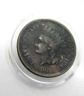 1872 INDIAN HEAD CENT KEY DATE COIN “LIBERTY” F Fine details- crud