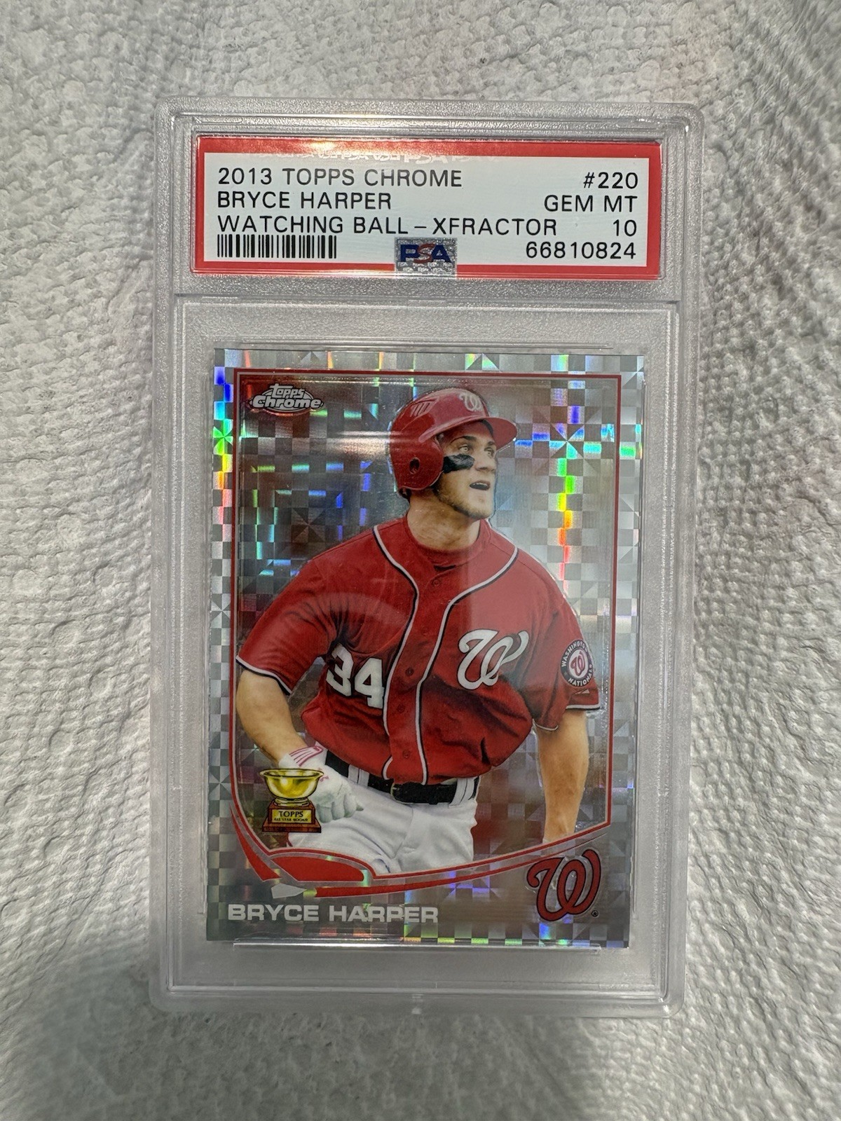 2013 Topps Chrome Bryce Harper Watching Ball-X Fractor PSA 10 Gem Mint
