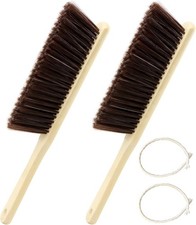 2 Pieces Wooden Hand Broom Brushes, Bench Brush with Long Wood Handle, Soft