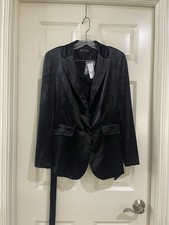 NY C women black velcet blazer size M NEW WITH TAG