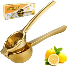 Lemon Squeezer Large Heavy Duty Stainless Steel Handheld Citrus Juicer Gold