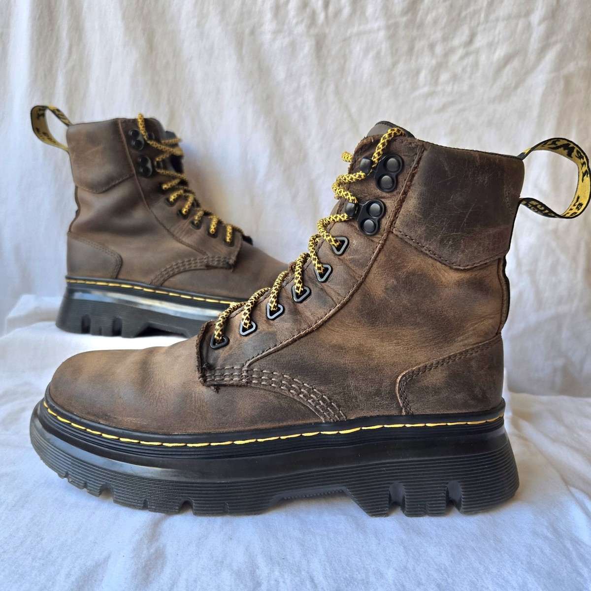 Dr Martens Tarik Brown Crazy Horse Leather Platform Boots 
