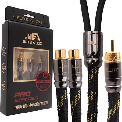 Elite Audio Pro Series 1.5 ft. 100% OFC Copper RCA Cable Y-Adapter - Black 