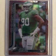 Topps 2025 Chrome PIGSKIN Jordan Davis #249 Philadelphia Eagles 🦅 REFRACTOR 🔥