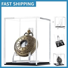 Compact Tabletop Acrylic Holder for Pocket Watch Display - 2.7x2.7x3.5in