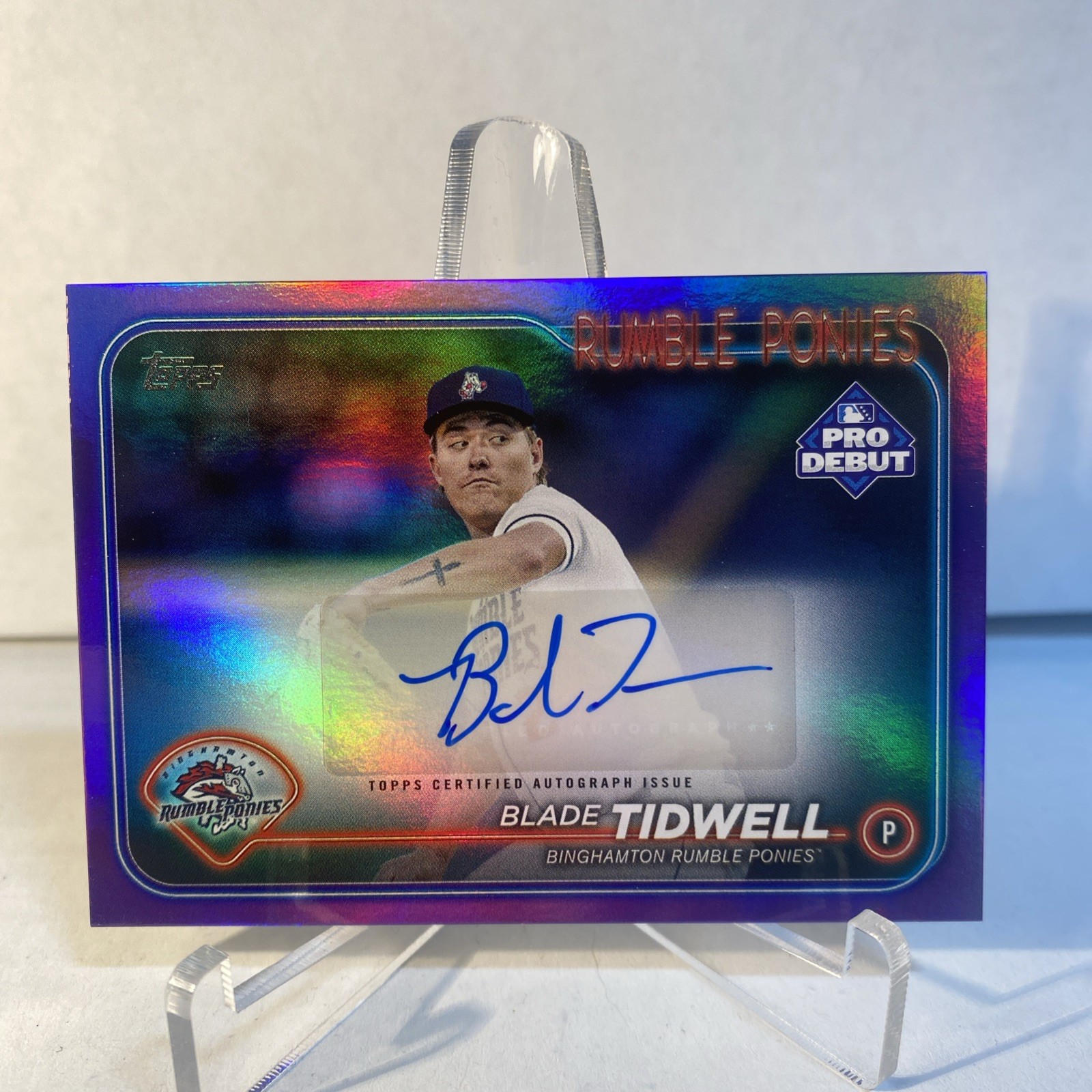 2024 Topps Pro Debut - Blade Tidwell #PD-105 Purple Foil #/299 AUTO NY METS