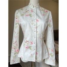 Ralph Lauren Rose Print Blazer Coquette Bridgerton Victorian Sz S 2003