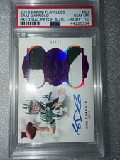 2018 Panini Flawless Sam Darnold RKE Duel Patch Auto Ruby 13 Out Of 15