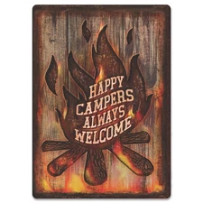 Rivers Edge Products Tin Sign, 17" x 12" Weatherproof Metal Wall Art, Campers