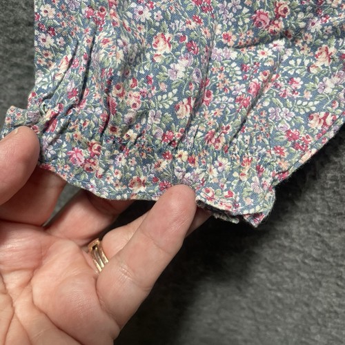 Dress & Pinafore Apron Girls Sz 6 Bryan Vintage Light Blue Pink Floral & Lace - Picture 4 of 12