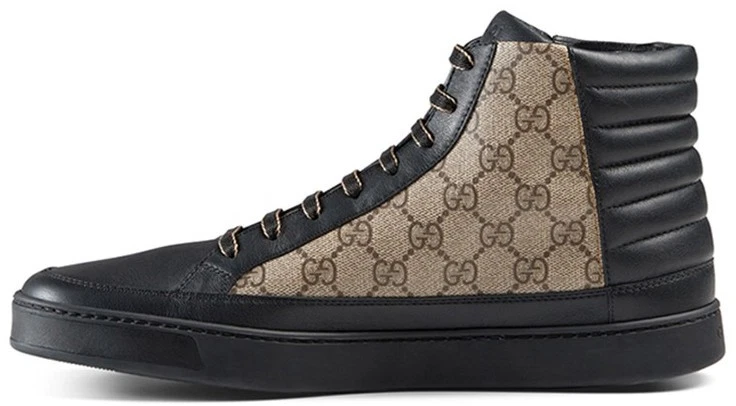 GUCCI GGスプリーム ハイカットスニーカー Gucci GG Supreme High Black Tan for sale | eBay
