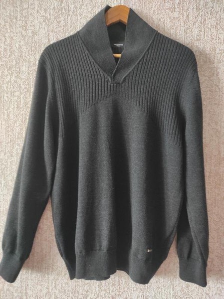 Men White House Black Market Sweater Grey Wool 50