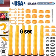 6x Replacement Gas Can Spout Nozzle Vent Kit for Plastic Gas Cans Old Style Cap