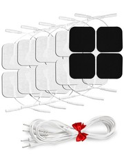 TENS Unit Electrode Pads 20PCS with Free 1/4 Wire Cable - Universal White02
