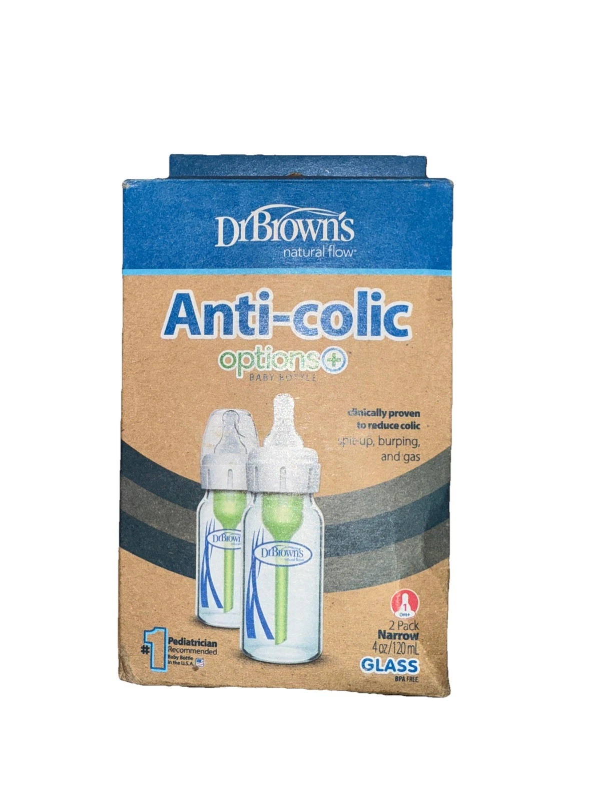 Dr. Brown's Natural Flow Anti-Colic 4 Ounce (Pack of 2), 4 oz, 2 Pack